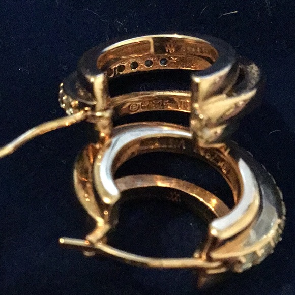 NEW Victoria Wieck 14k Rose Gold /925 Triple Hoop CZ Brilliant Hoop Earrings - Picture 13 of 16